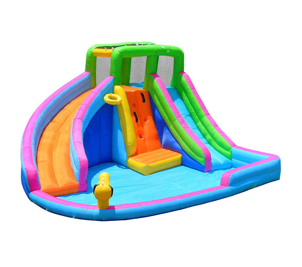 Children's bouncy castle double slide water play naughty castle paradise