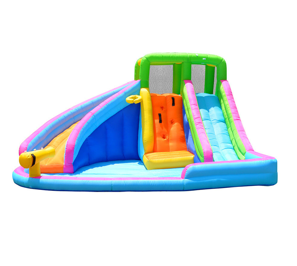 Children's bouncy castle double slide water play naughty castle paradise
