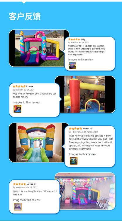 Children's bouncy castle, small household castle, children's bouncy castle, small household indoor castle