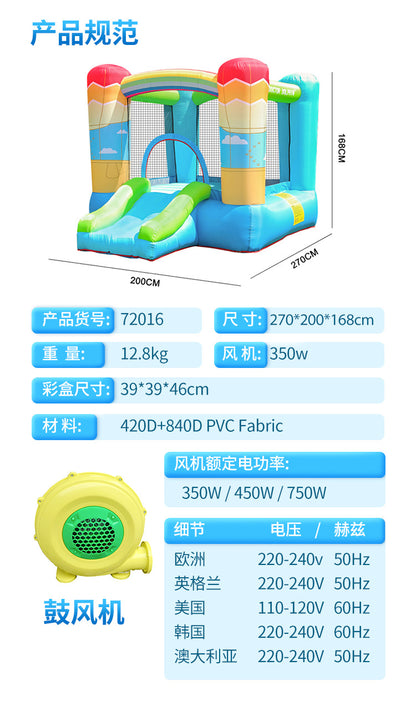 Children's bouncy castle, small household castle, children's bouncy castle, small household indoor castle