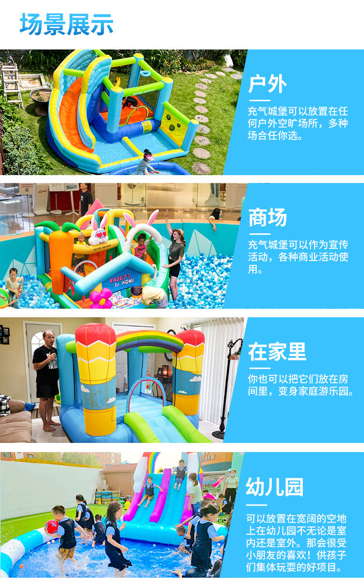 Children's bouncy castle, small household castle, children's bouncy castle, small household indoor castle