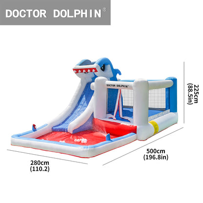 Household children's inflatable castle, children's outdoor water jet castle, water jet slide inflatable slide pool inflatable castle